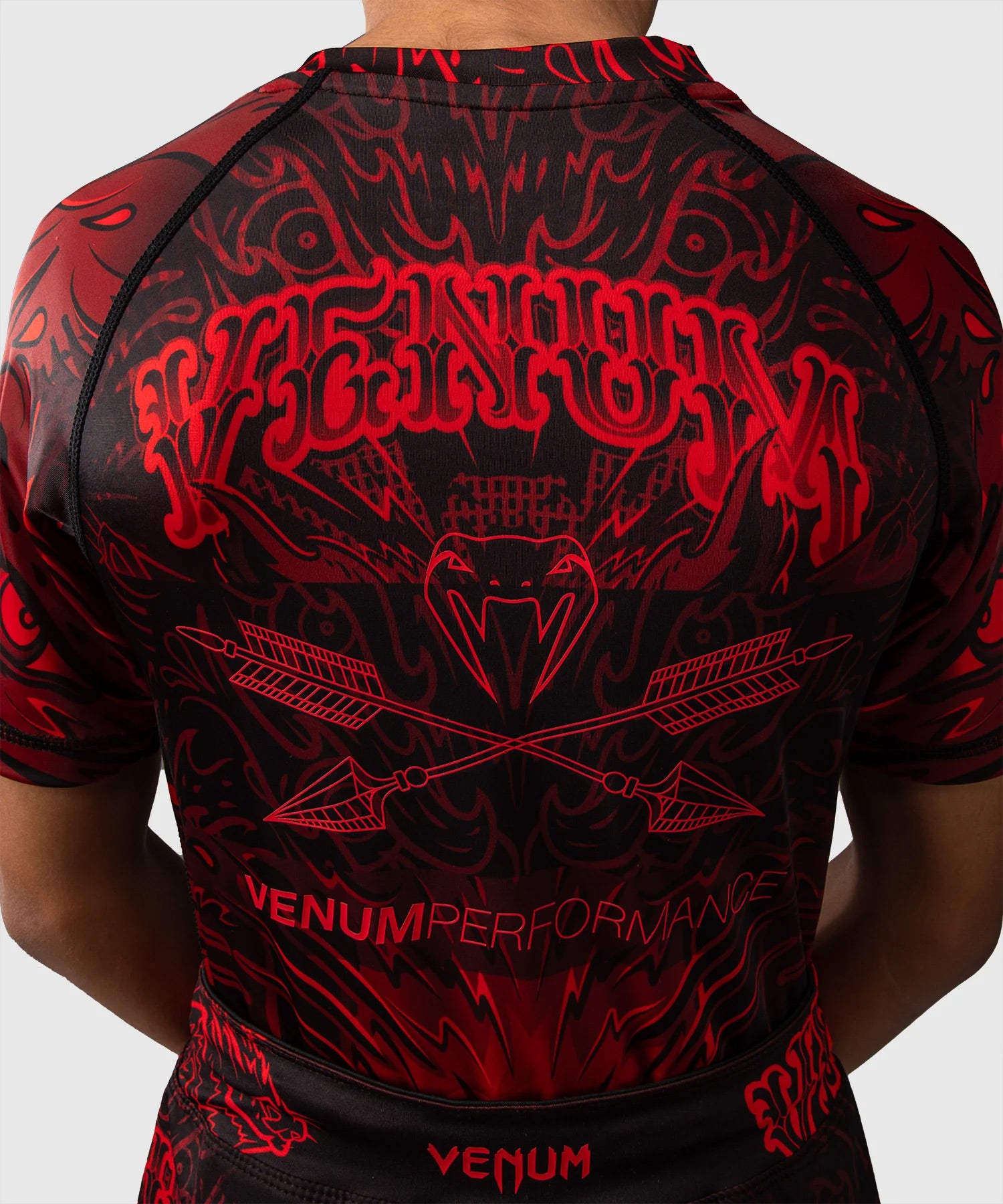 Venum Wolf Atak Kids Short Sleeve Rash Guard Black/Red - The Fight Club