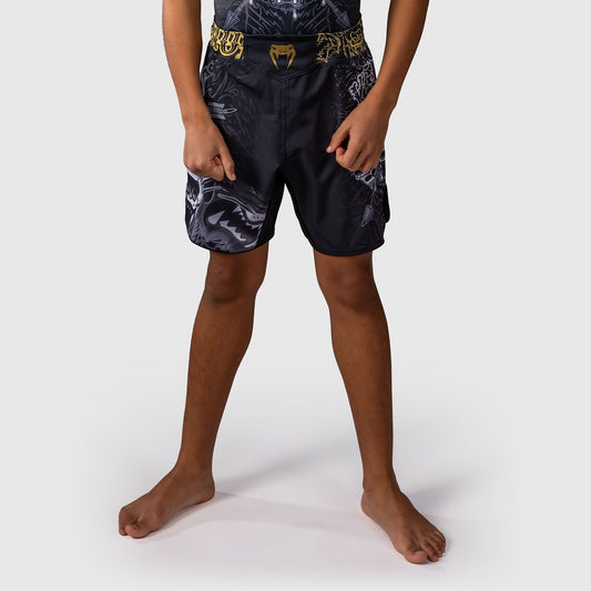 Venum Wolf Atak Kids Fight Shorts Black/Grey - The Fight Club