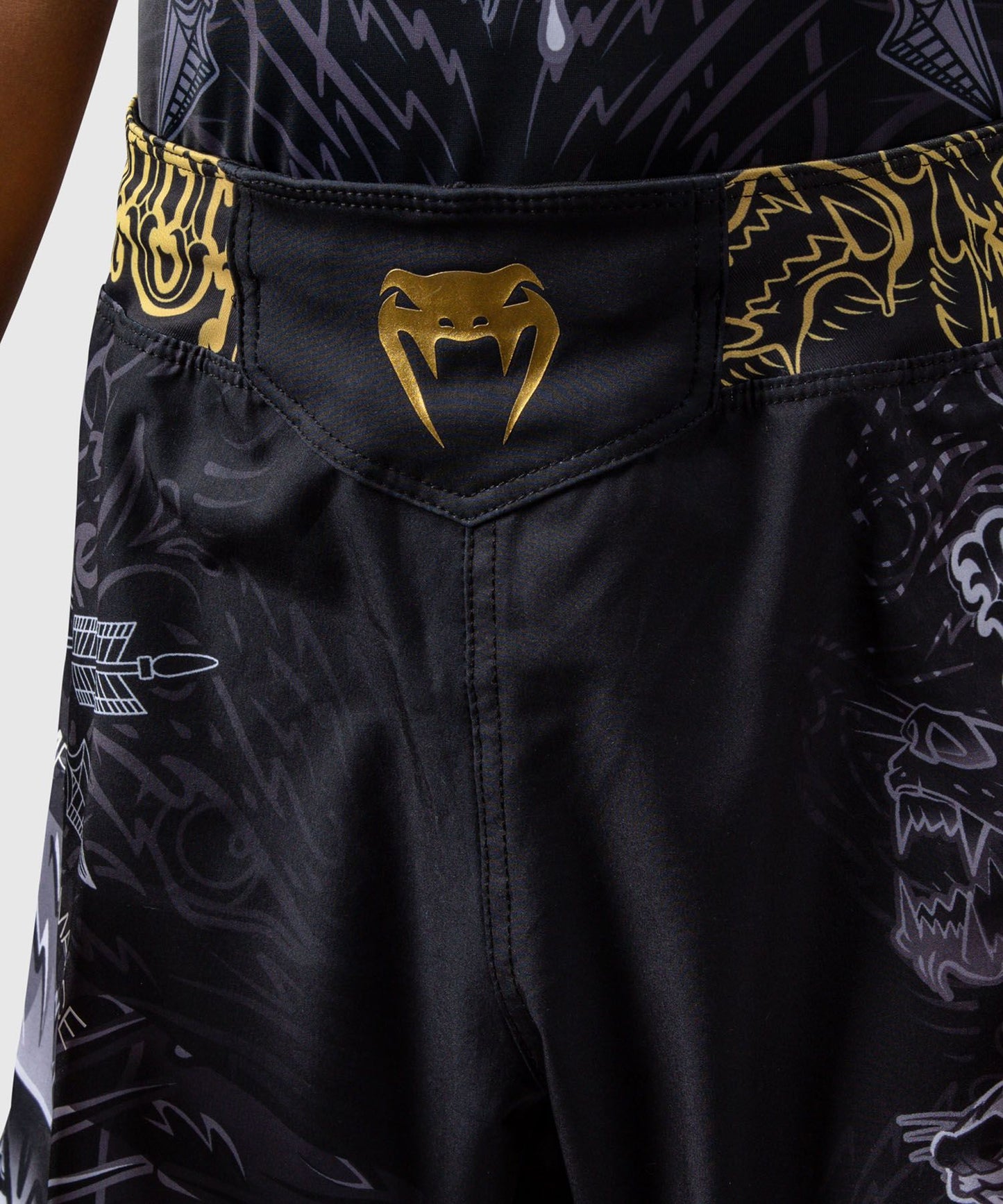 Venum Wolf Atak Kids Fight Shorts Black/Grey - The Fight Club