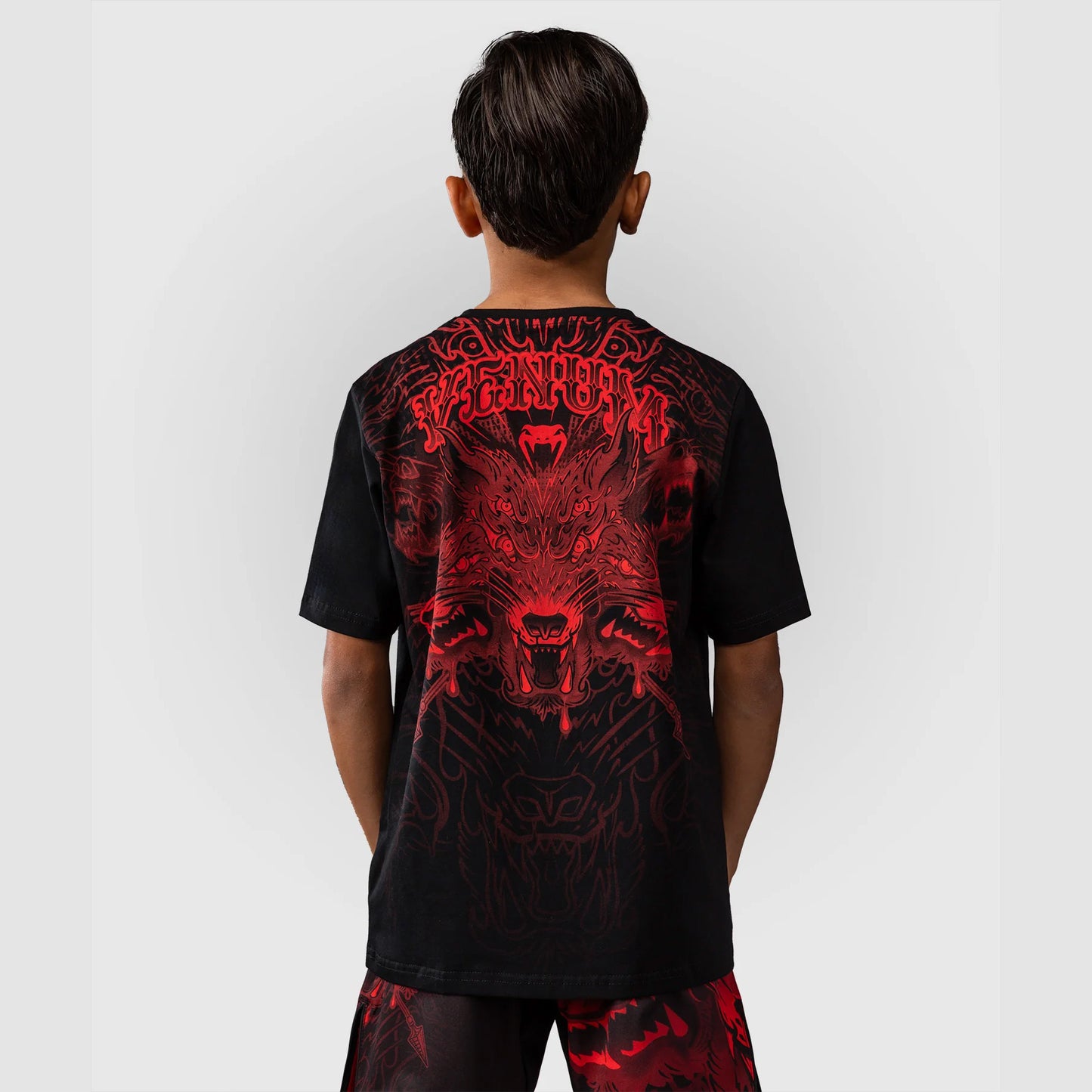 Venum Wolf Atak Kids T-Shirt Black/Red - The Fight Club