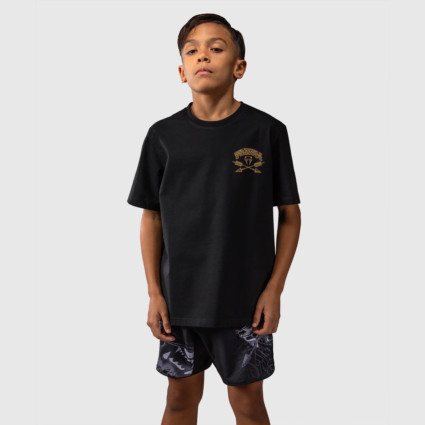 Venum Wolf Atak Kids T-Shirt Black/Grey - The Fight Club