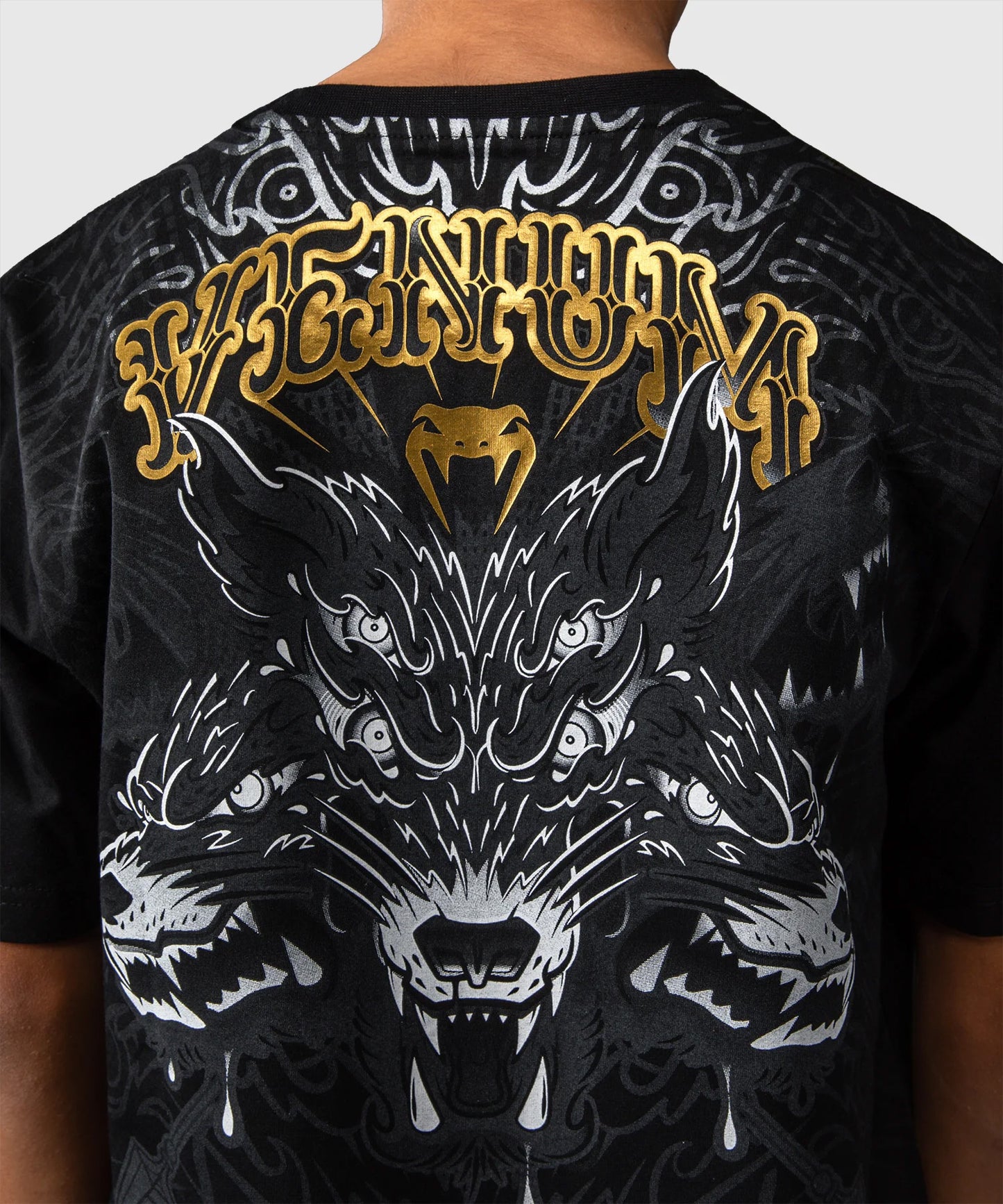 Venum Wolf Atak Kids T-Shirt Black/Grey - The Fight Club
