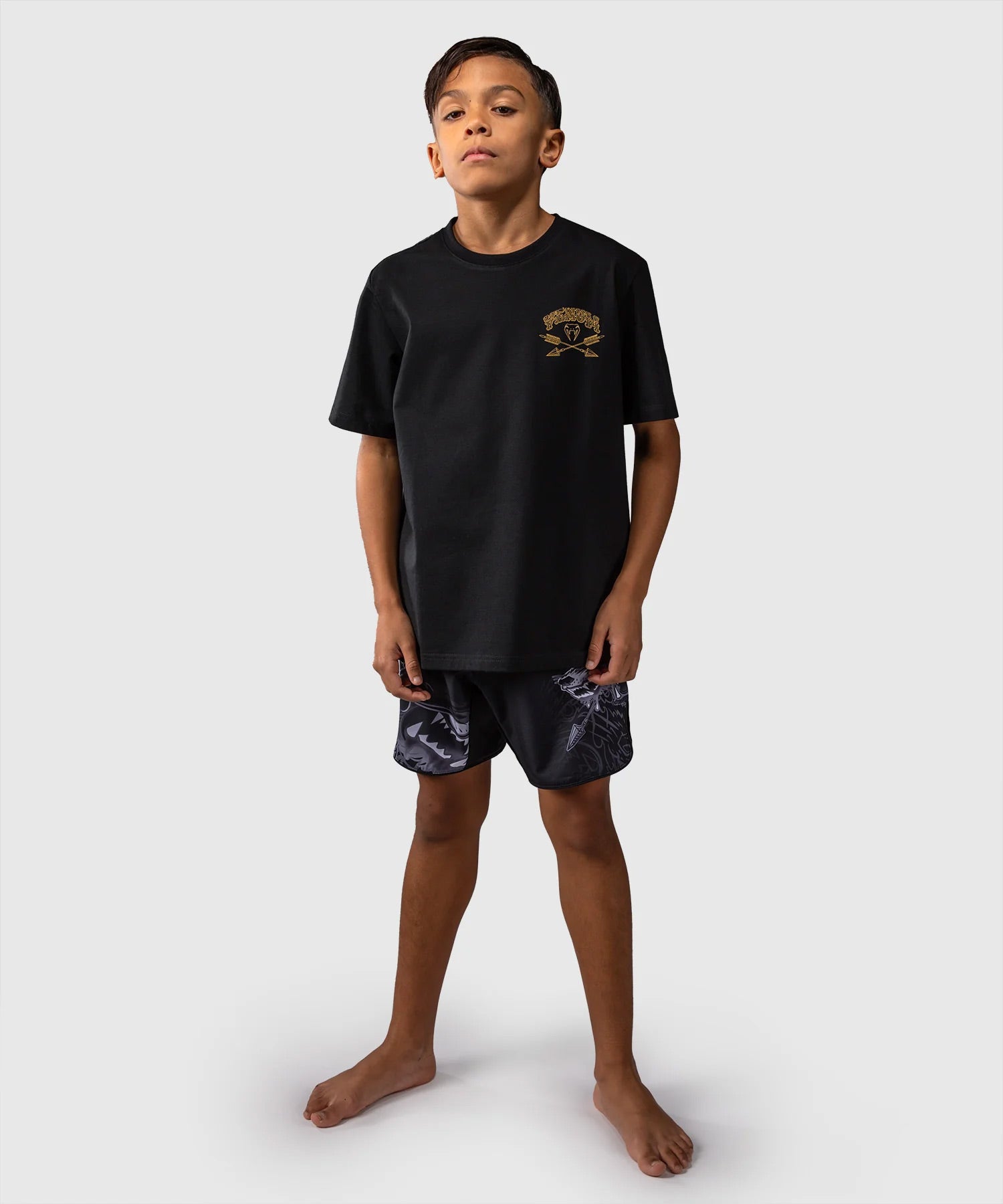 Venum Wolf Atak Kids T-Shirt Black/Grey - The Fight Club
