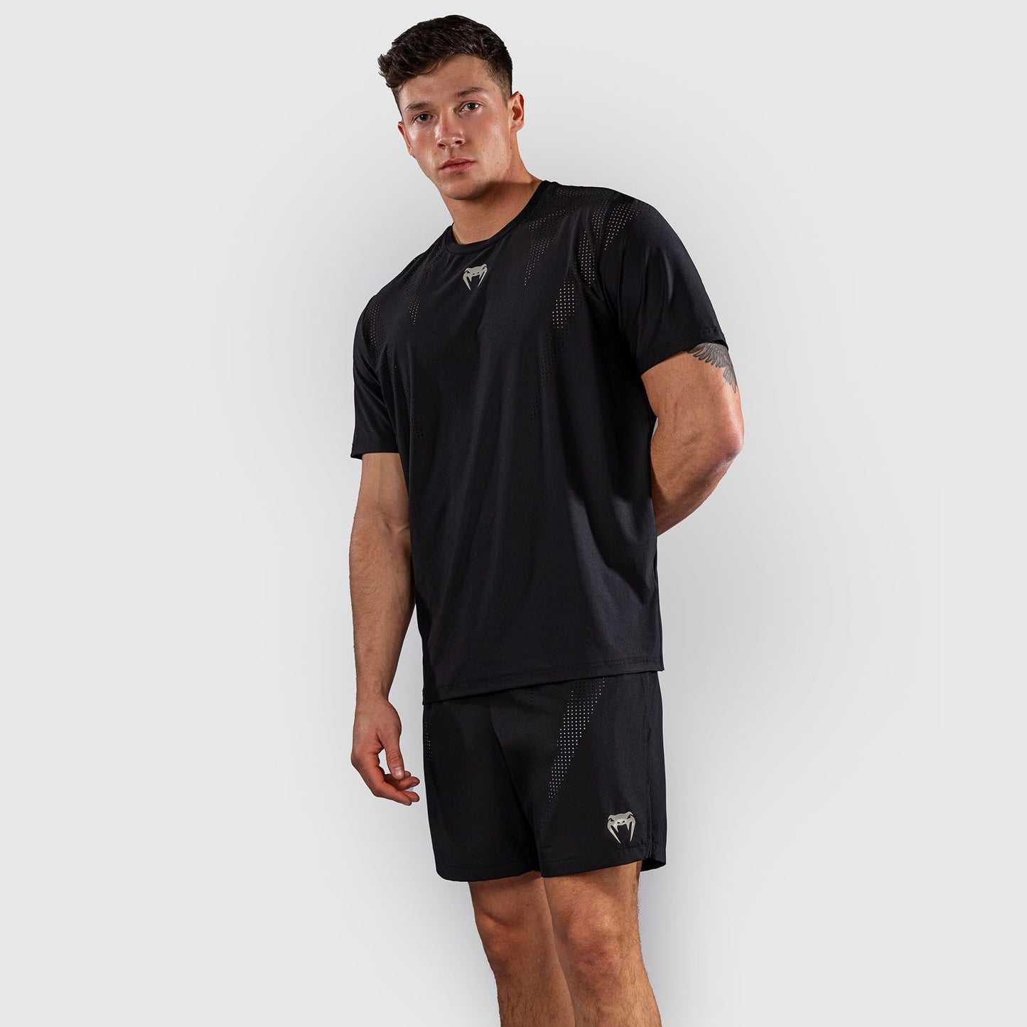 Venum Lazer Dry Tech T-Shirt Black/Grey - The Fight Club