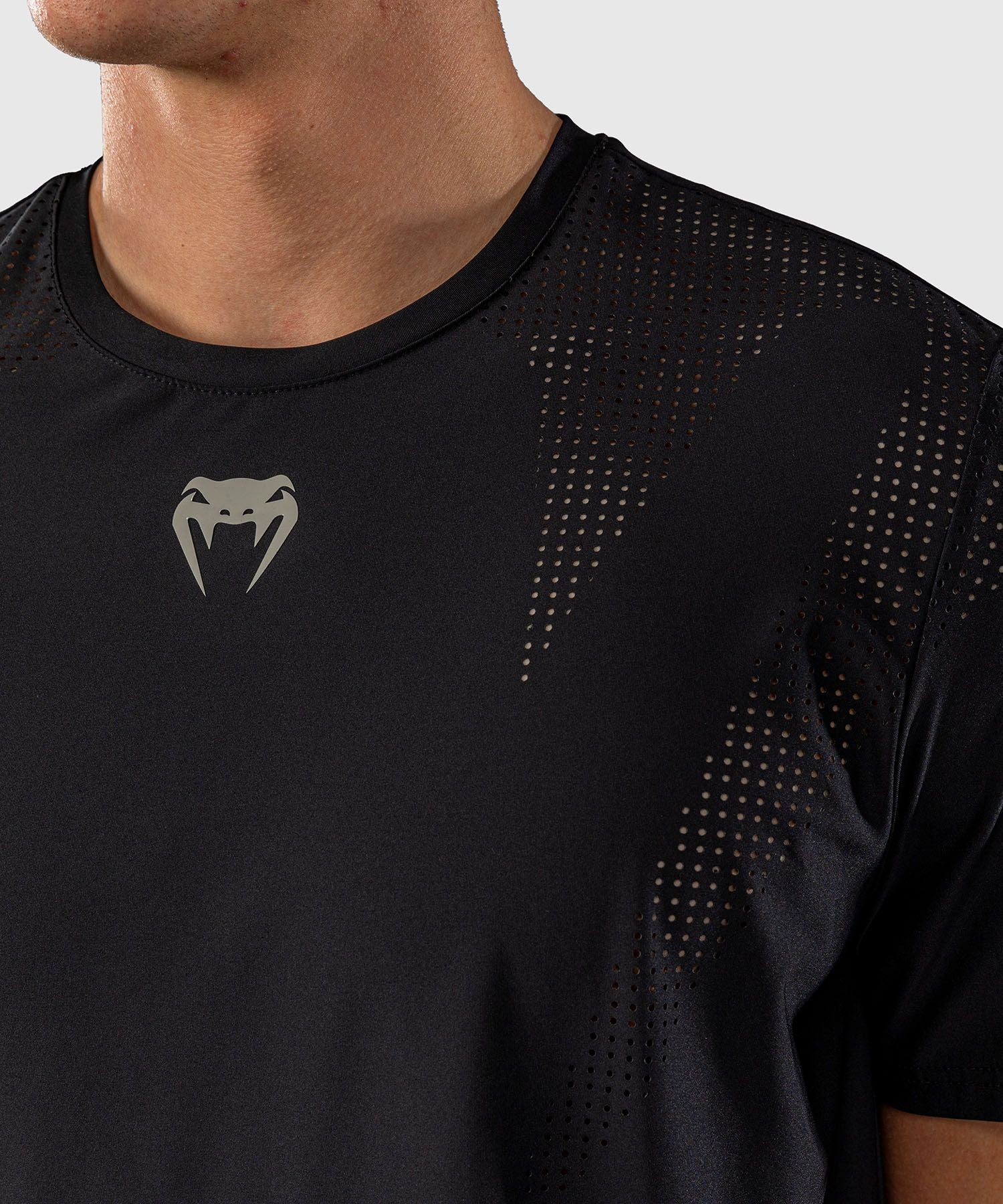 Venum Lazer Dry Tech T-Shirt Black/Grey - The Fight Club