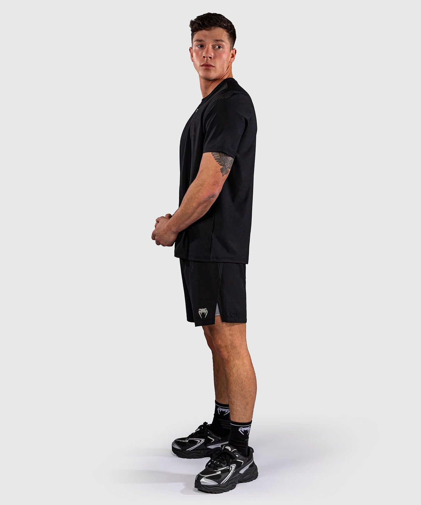 Venum Lazer Dry Tech T-Shirt Black/Grey - The Fight Club