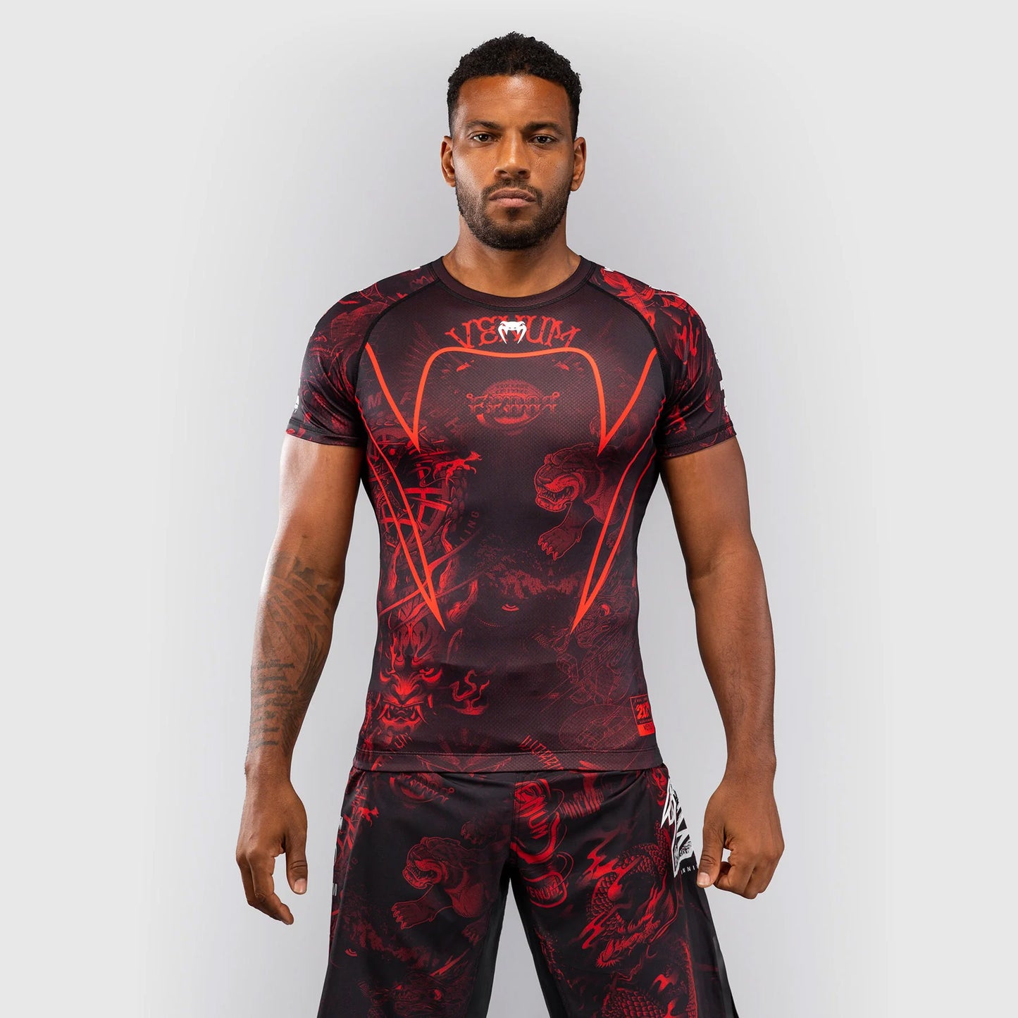 Venum 20th Anniversary Short Sleeve Rash Guard Black/Red - The Fight Club