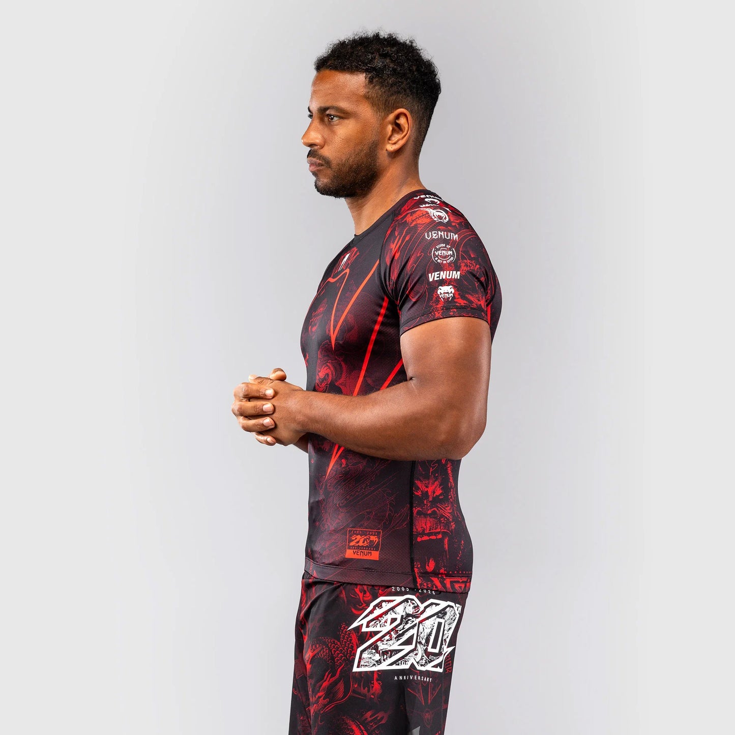 Venum 20th Anniversary Short Sleeve Rash Guard Black/Red - The Fight Club