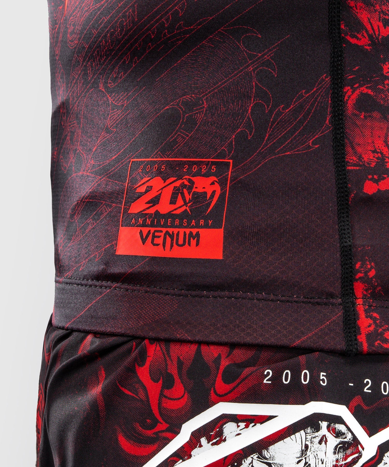 Venum 20th Anniversary Short Sleeve Rash Guard Black/Red - The Fight Club