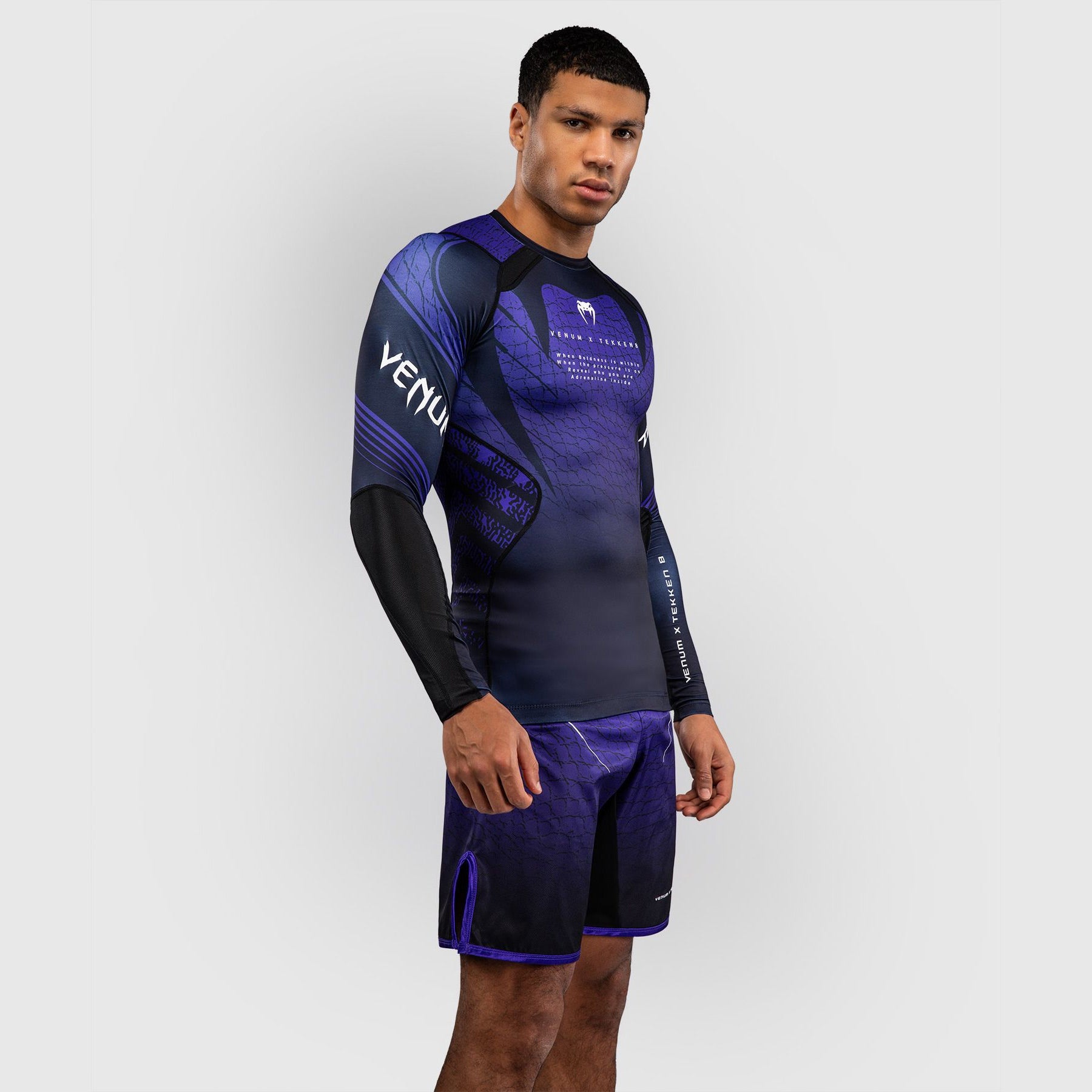 Venum x TEKKEN 8 Long Sleeve Rash Guard Kazuya Black/Purple - The Fight Club