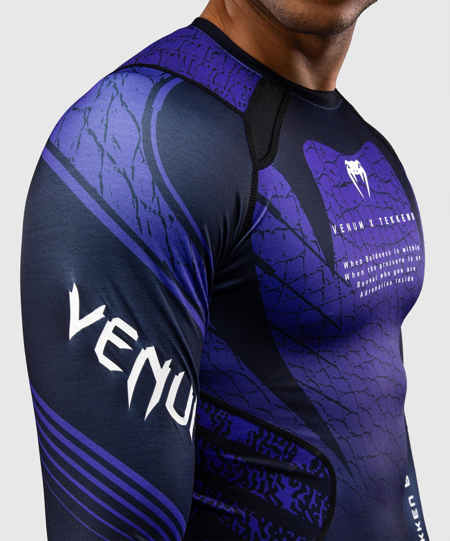 Venum x TEKKEN 8 Long Sleeve Rash Guard Kazuya Black/Purple - The Fight Club