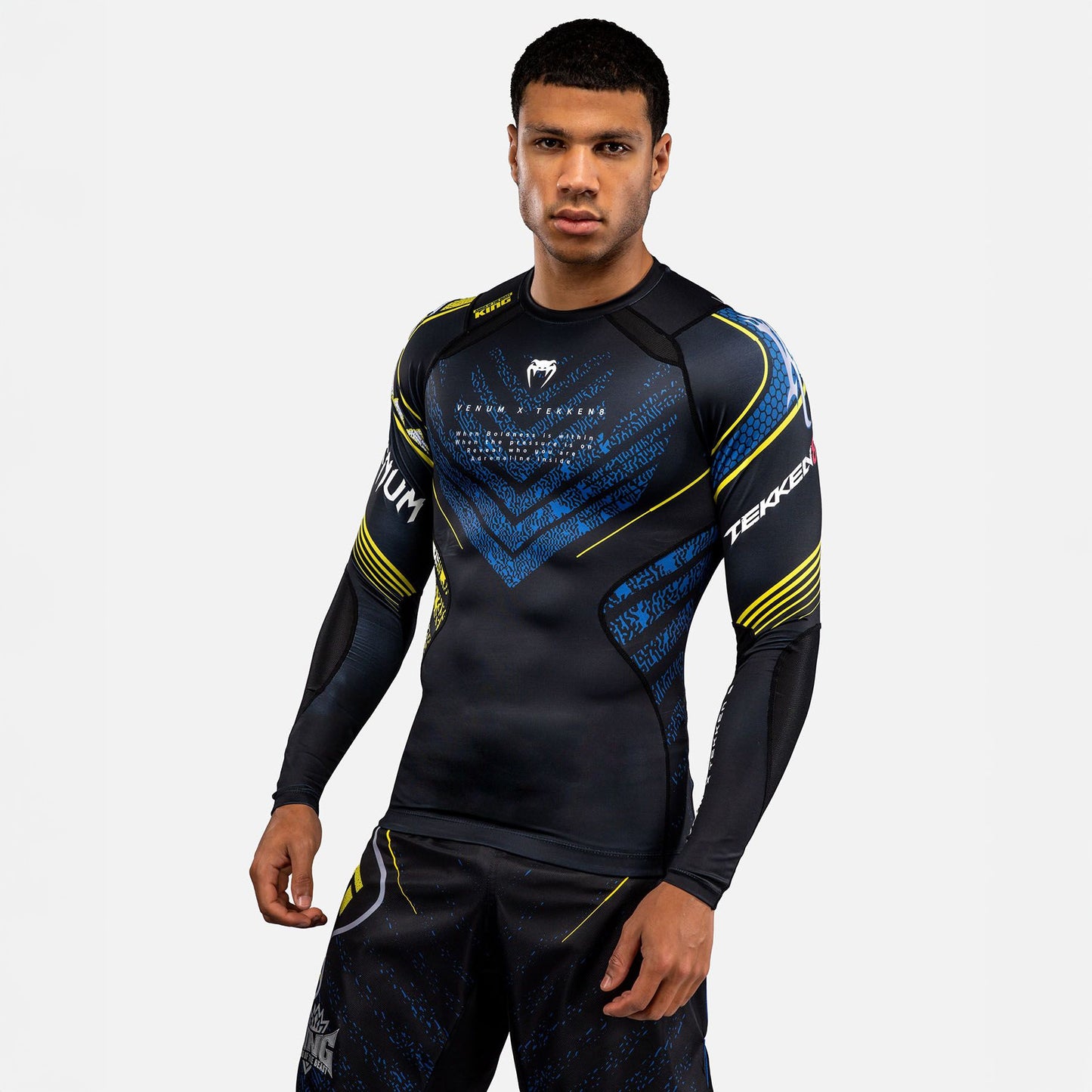 Venum x TEKKEN 8 Long Sleeve Rash Guard King Black/Yellow - The Fight Club