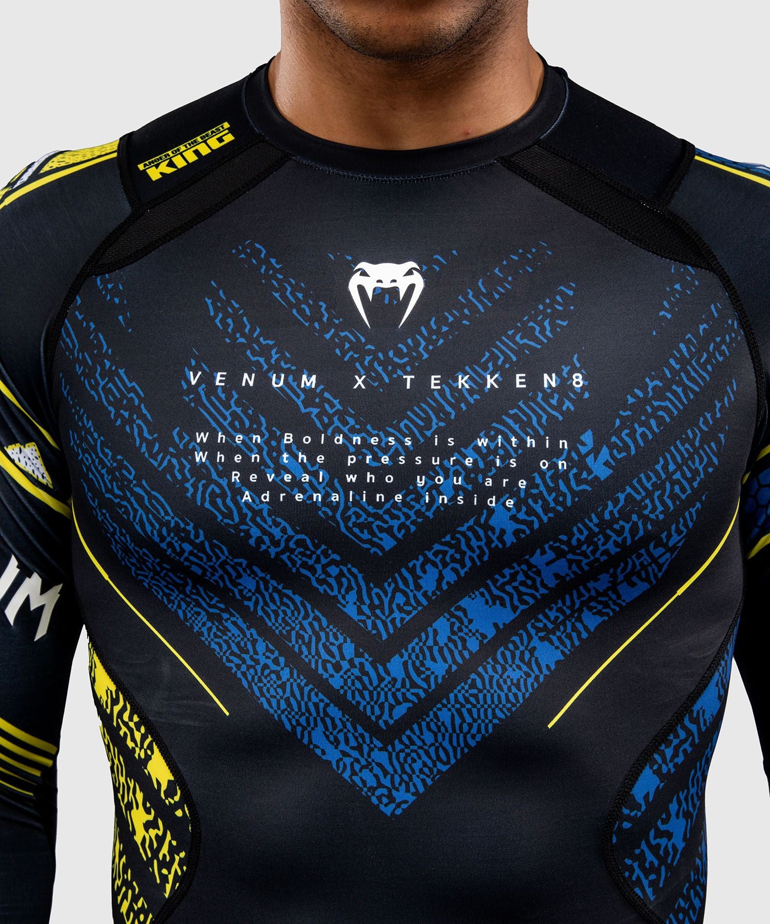 Venum x TEKKEN 8 Long Sleeve Rash Guard King Black/Yellow - The Fight Club