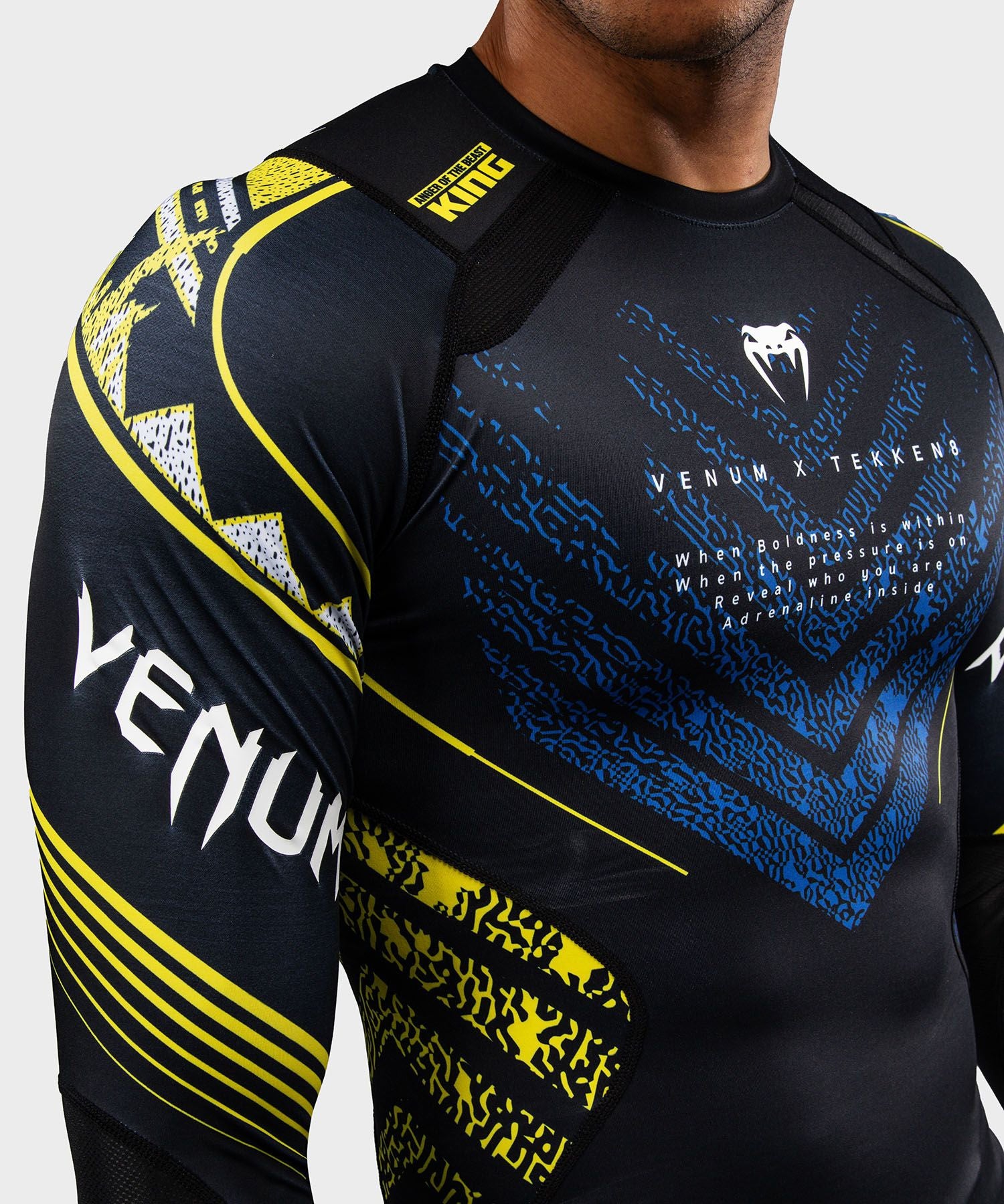 Venum x TEKKEN 8 Long Sleeve Rash Guard King Black/Yellow - The Fight Club