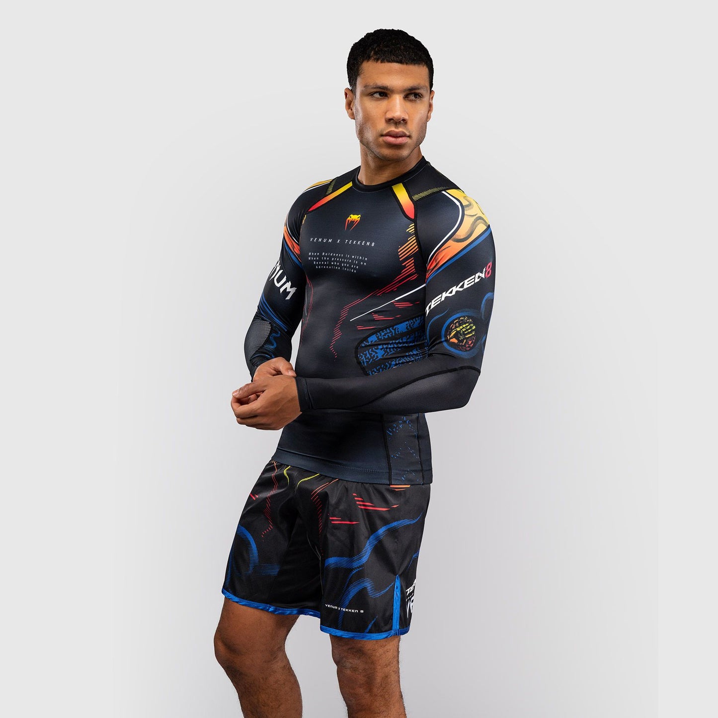 Venum x TEKKEN 8 Long Sleeve Rash Guard Yoshimitsu Black/Orange - The Fight Club
