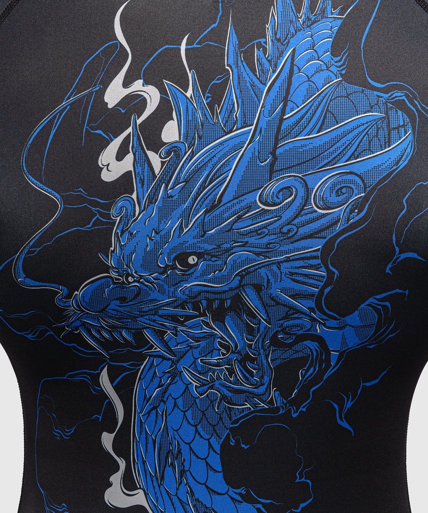 Venum Thunder Dragon Short Sleeves Rash Guard Black/Royal Blue - The Fight Club