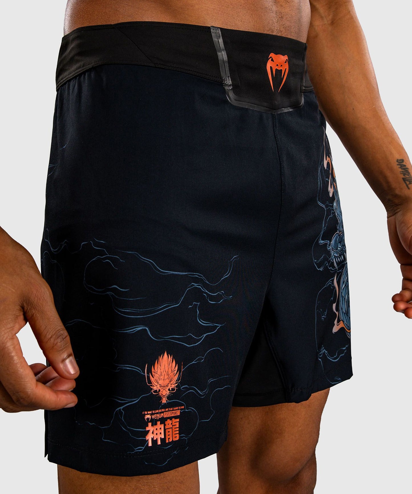 Venum Thunder Dragon Fight Shorts Black/Grey/Copper - The Fight Club