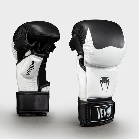Venum Attack 2.0 Sparring Gloves Leather Black/White - The Fight Club