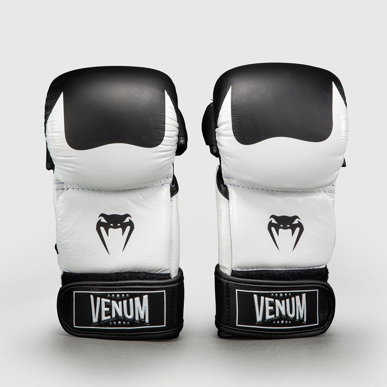 Venum Attack 2.0 Sparring Gloves Leather Black/White - The Fight Club