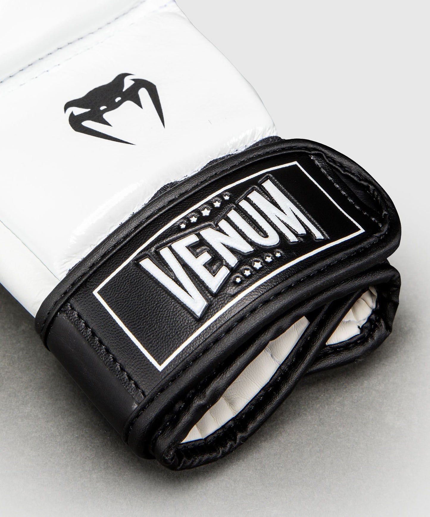 Venum Attack 2.0 Sparring Gloves Leather Black/White - The Fight Club