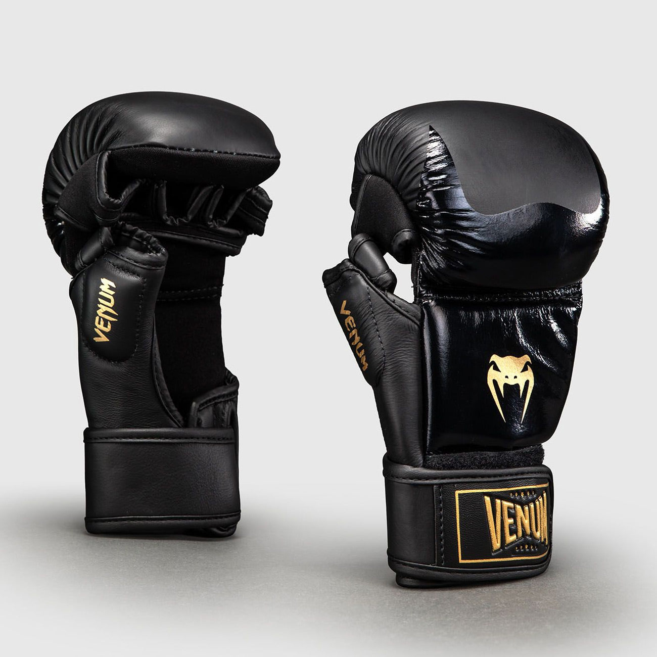Venum Attack 2.0 Sparring Gloves Leather Black/Gold - The Fight Club