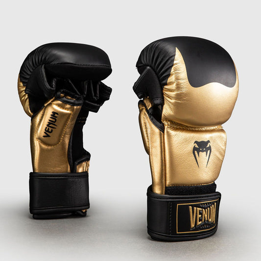 Venum Attack 2.0 Sparring Gloves Leather Gold/Black - The Fight Club