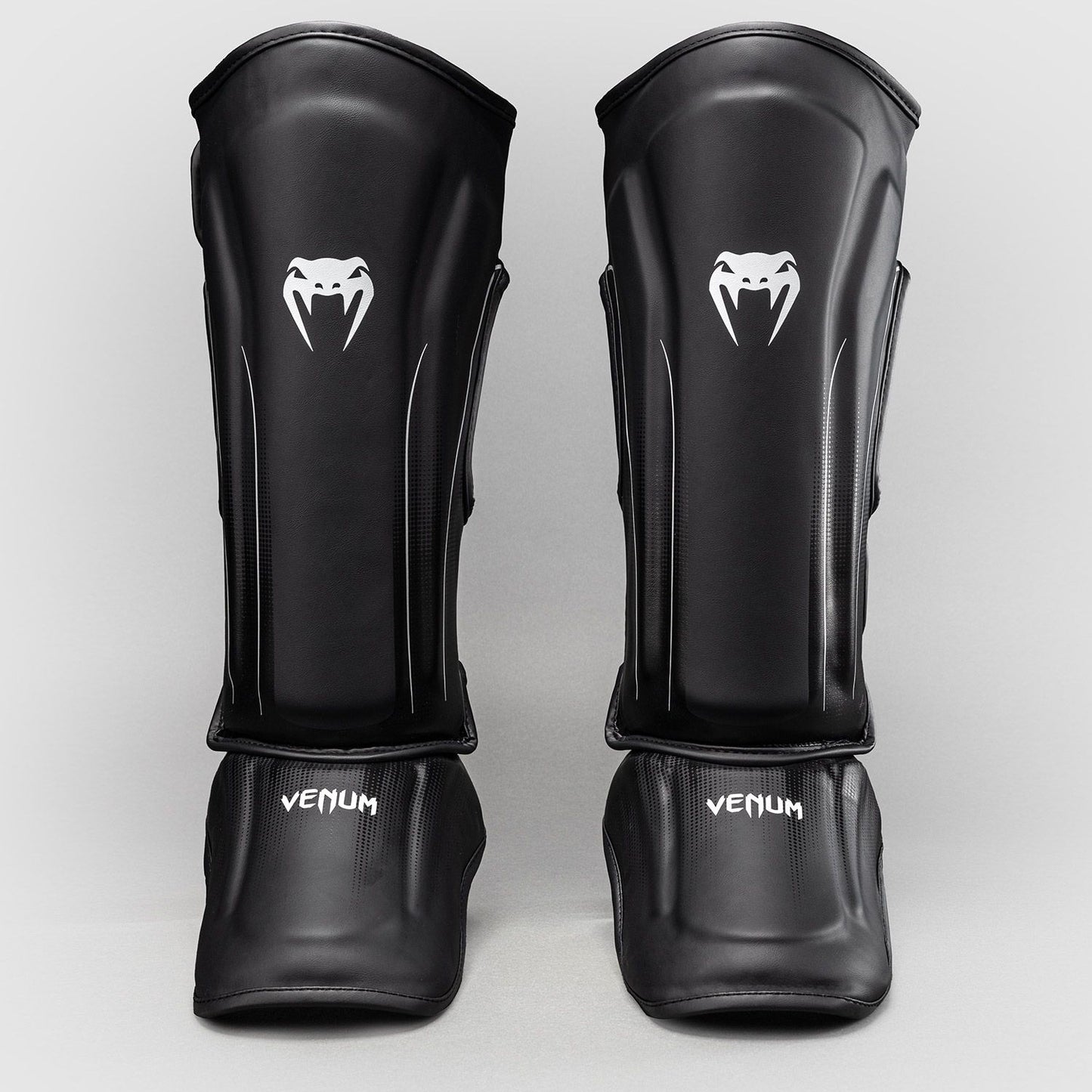 Venum Stealth Shin Guards Black/White - The Fight Club
