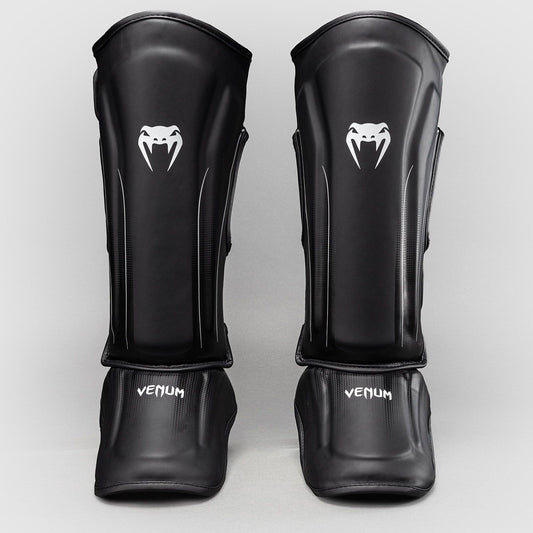 Venum Stealth Shin Guards Black/White - The Fight Club