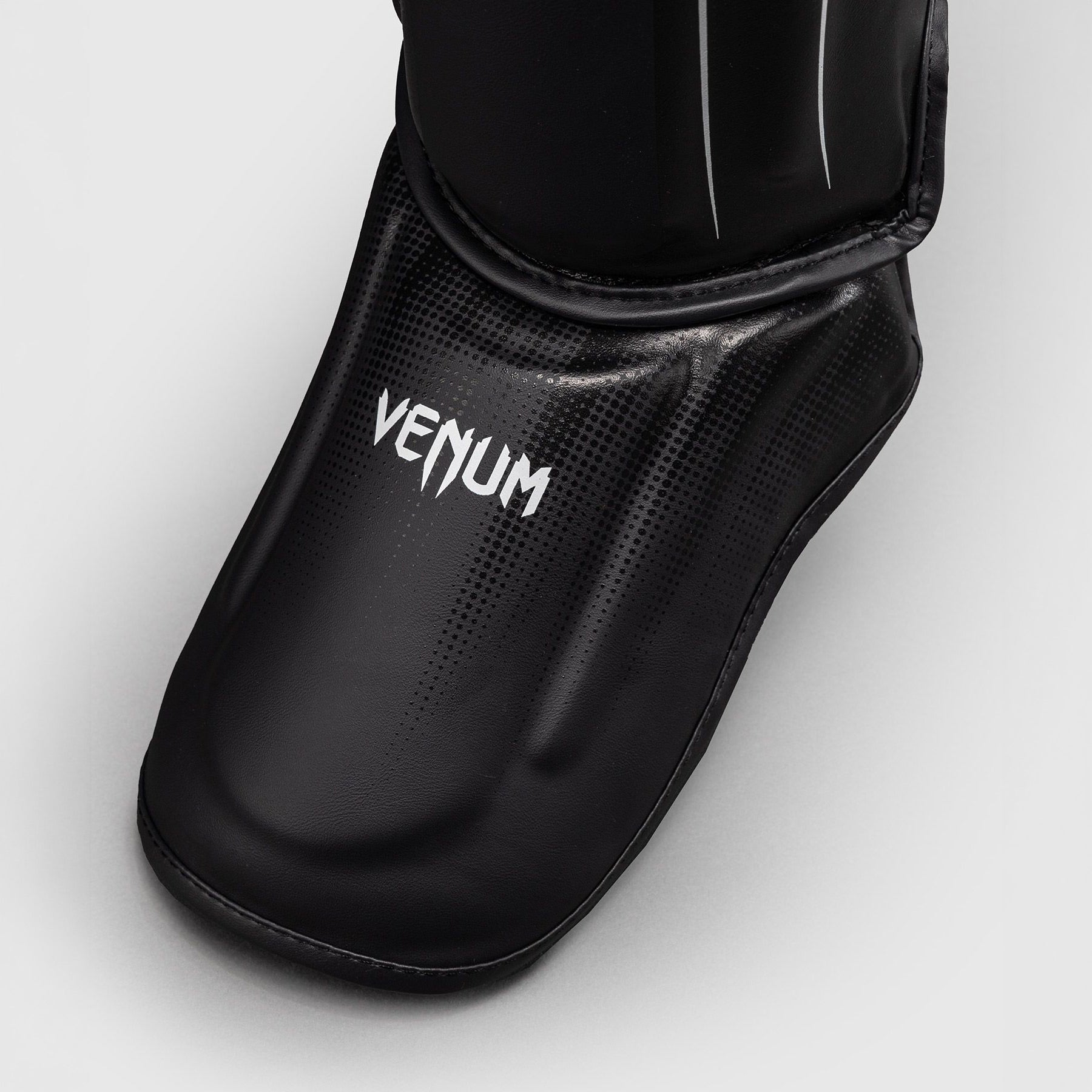 Venum Stealth Shin Guards Black/White - The Fight Club