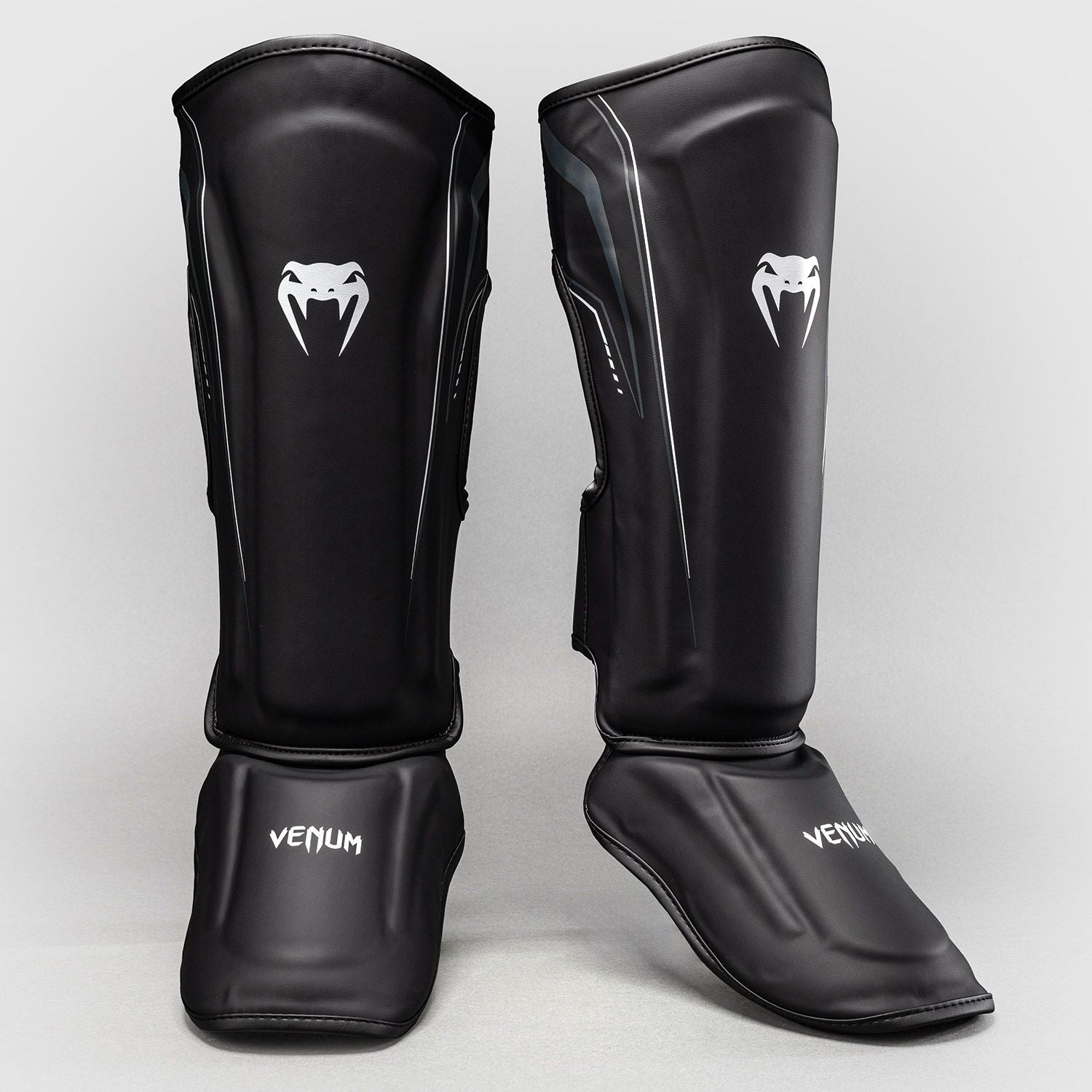 Venum Streamline Shin Guards Black/White - The Fight Club