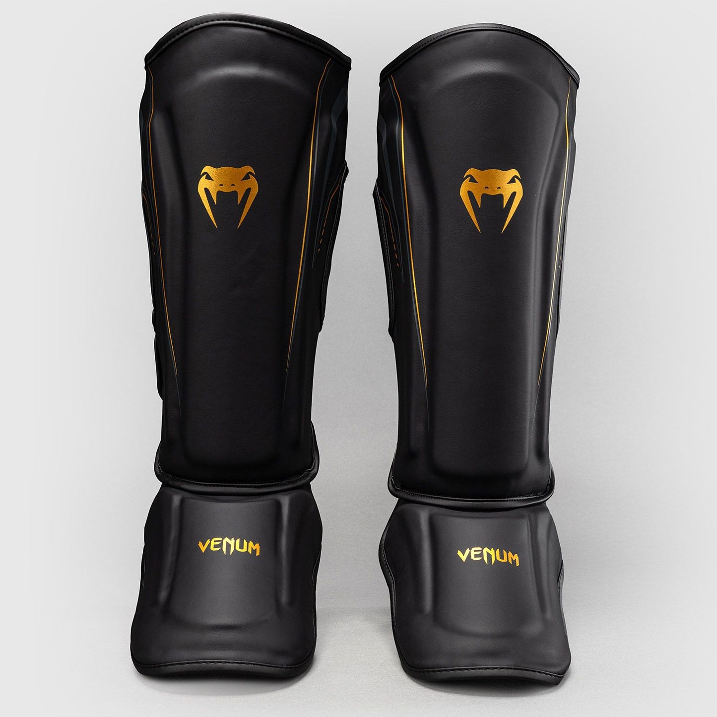 Venum Streamline Shin Guards Black/Gold - The Fight Club