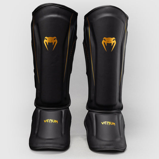 Venum Streamline Shin Guards Black/Gold - The Fight Club