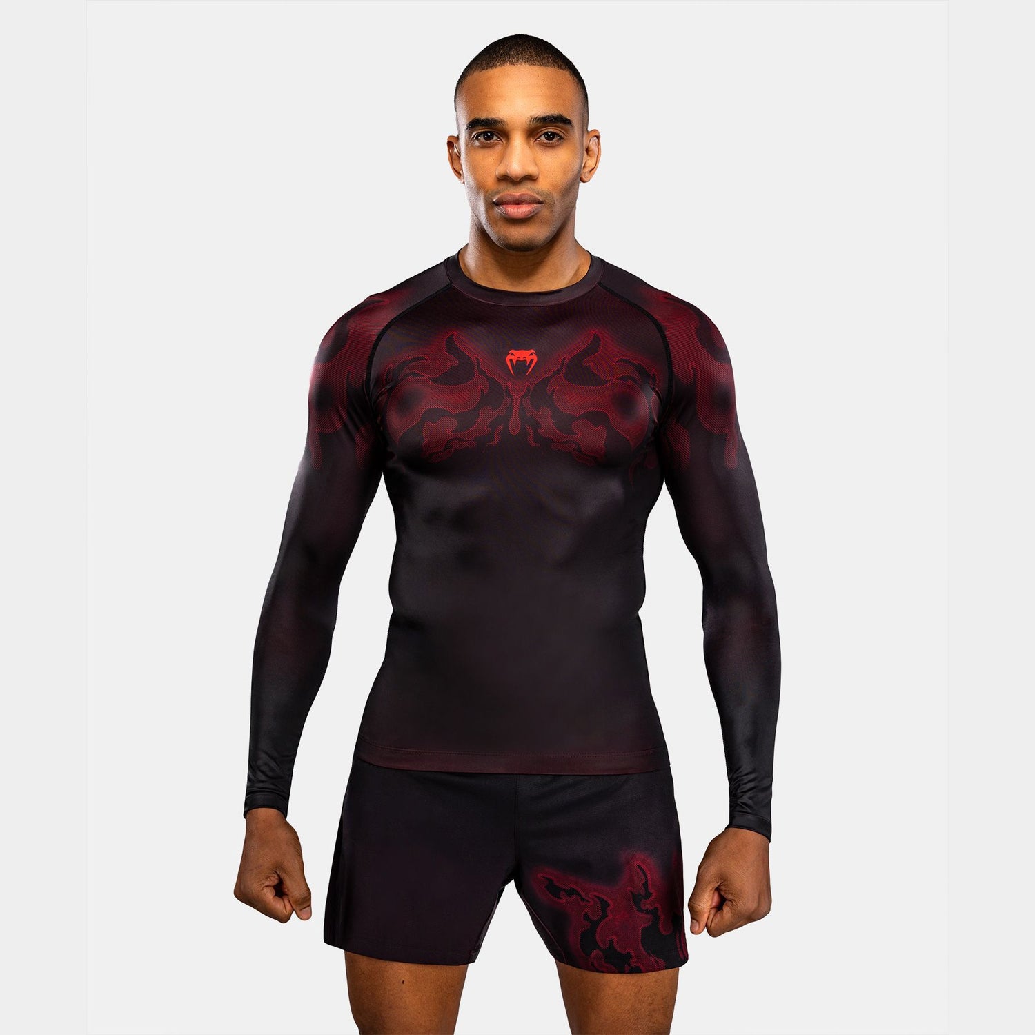 Venum Spectre Long Sleeve Rash Guard Black/Red - The Fight Club