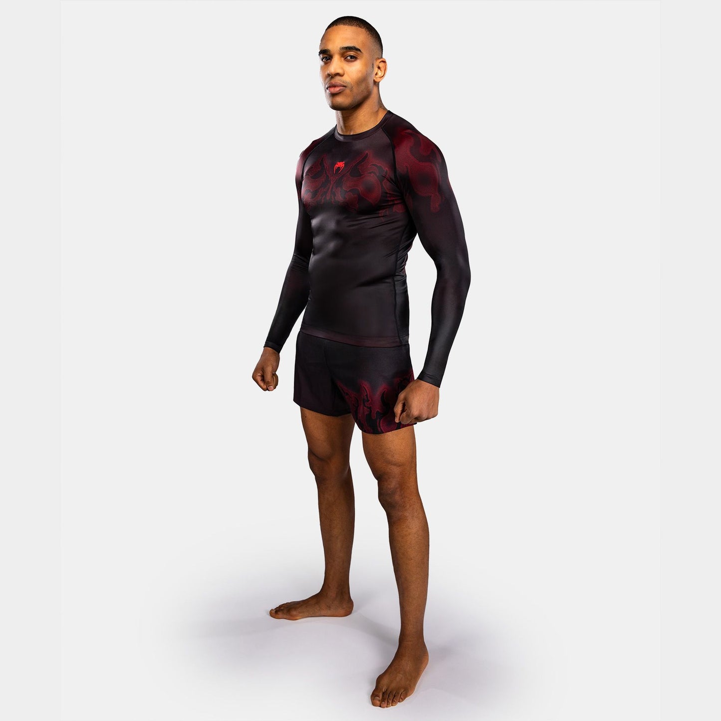 Venum Spectre Long Sleeve Rash Guard Black/Red - The Fight Club