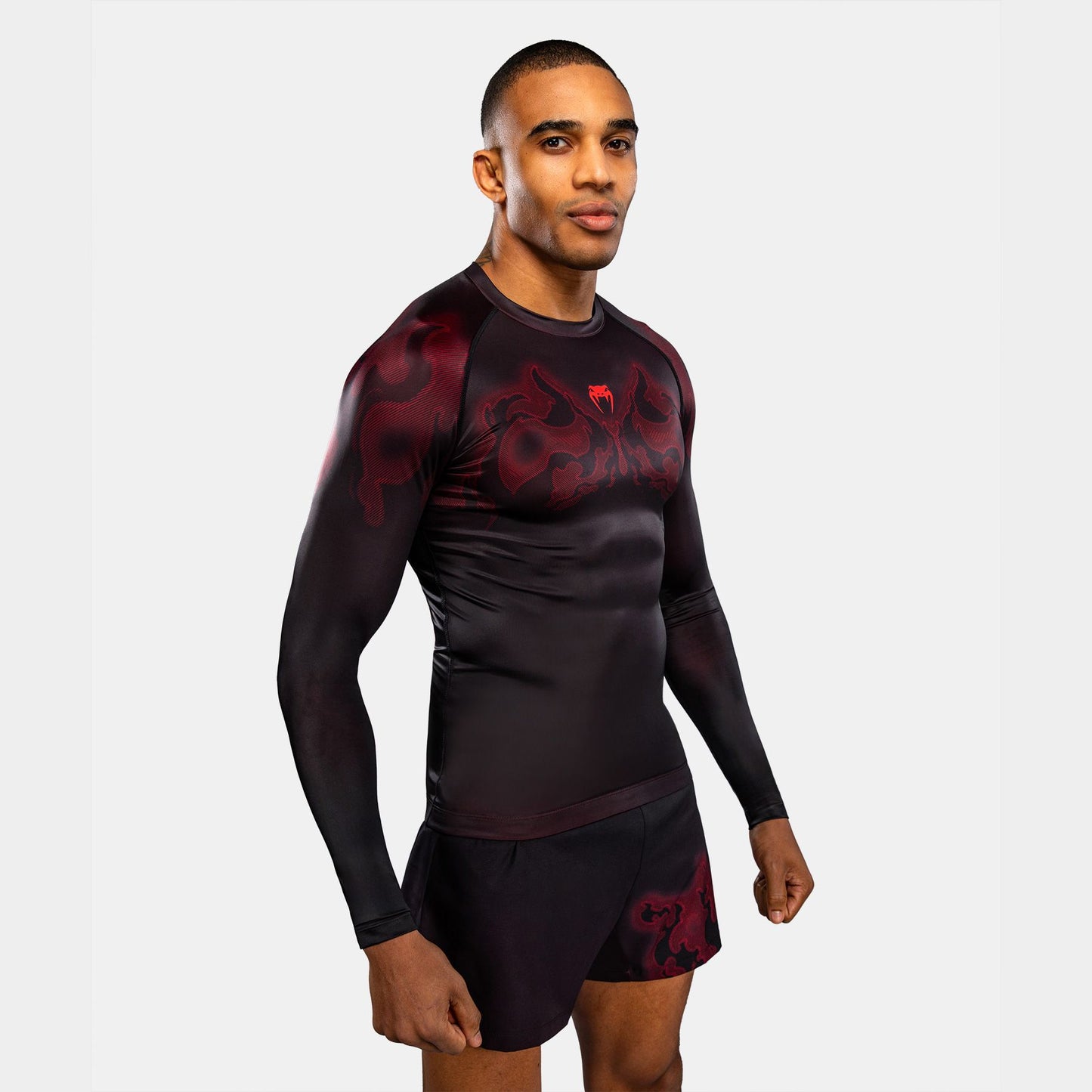 Venum Spectre Long Sleeve Rash Guard Black/Red - The Fight Club