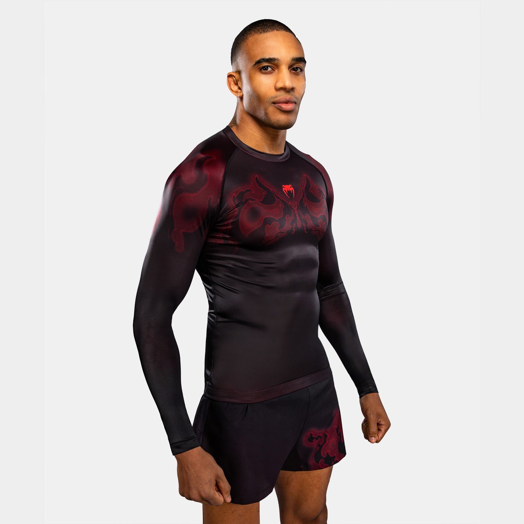 Venum Spectre Long Sleeve Rash Guard Black/Red - The Fight Club