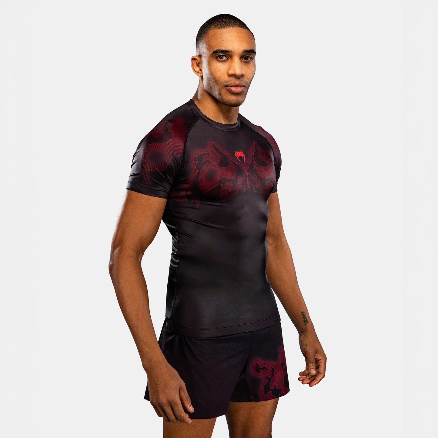 Venum Spectre Short Sleeve Rash Guard Black/Red - The Fight Club