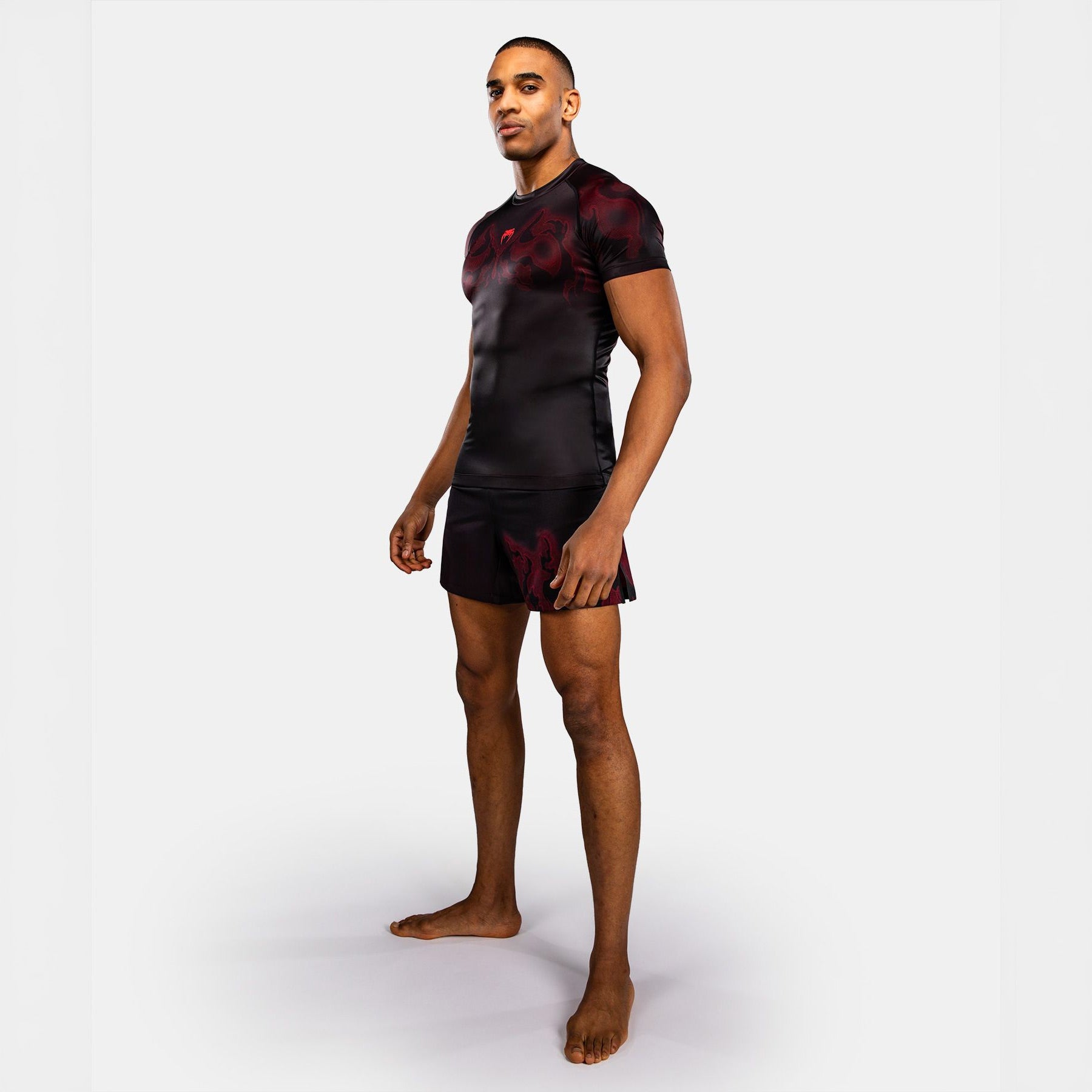Venum Spectre Short Sleeve Rash Guard Black/Red - The Fight Club