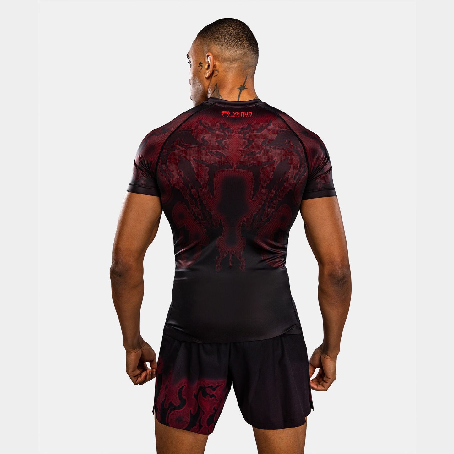 Venum Spectre Short Sleeve Rash Guard Black/Red - The Fight Club