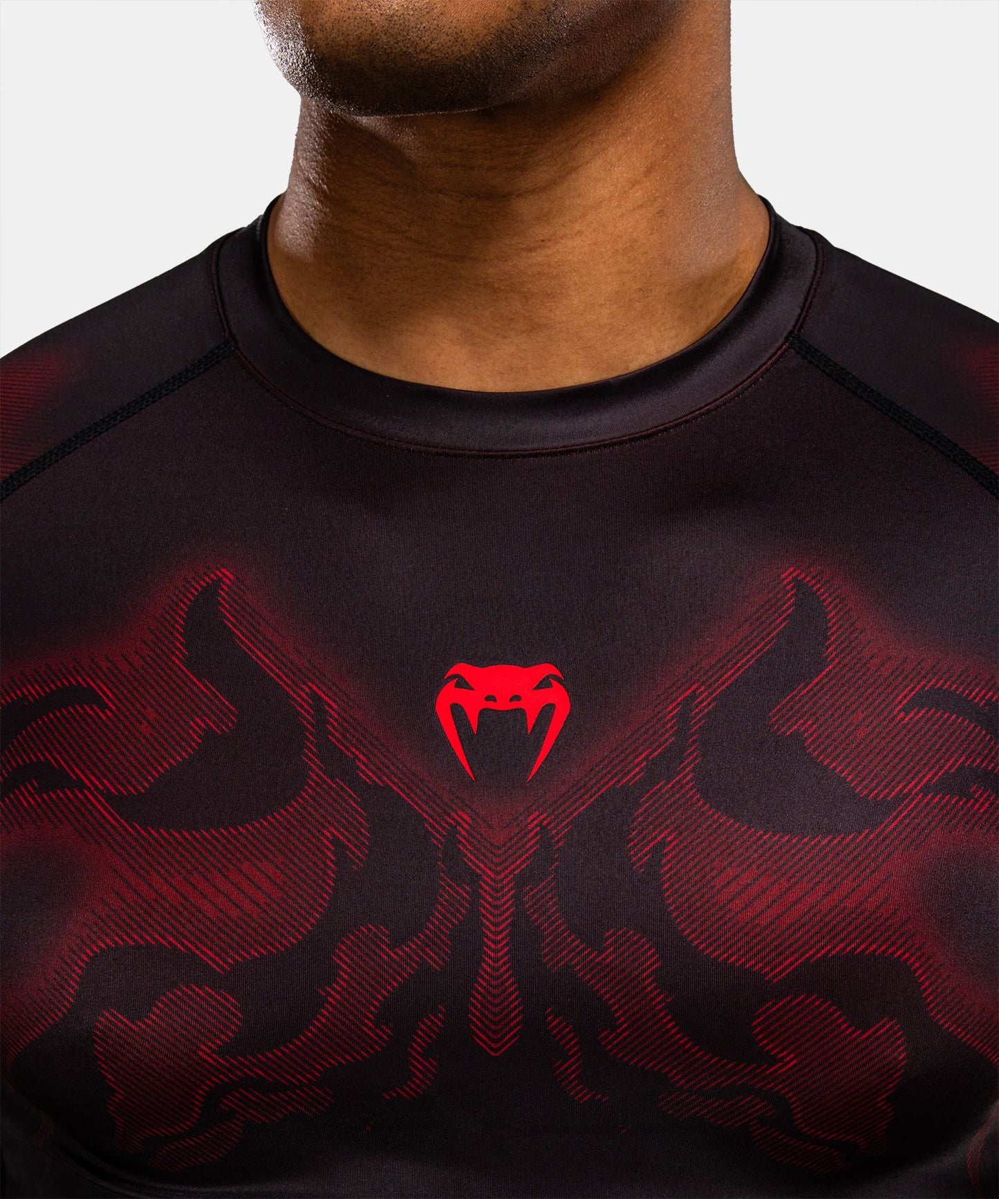 Venum Spectre Short Sleeve Rash Guard Black/Red - The Fight Club