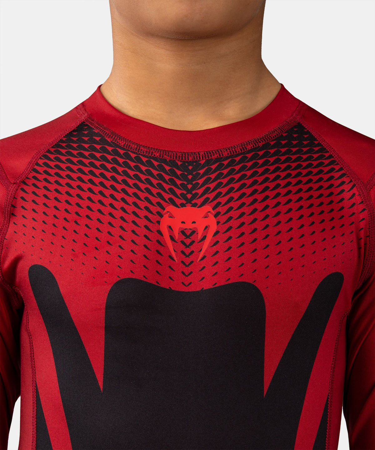 Venum Attack Kids Short Sleeve Rash Guard Black/Red - The Fight Club