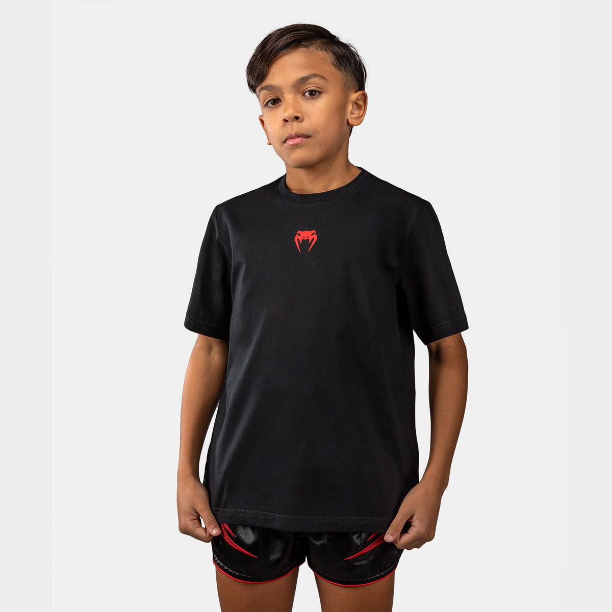 Venum Attack Kids Cotton T–Shirt Black/Red - The Fight Club