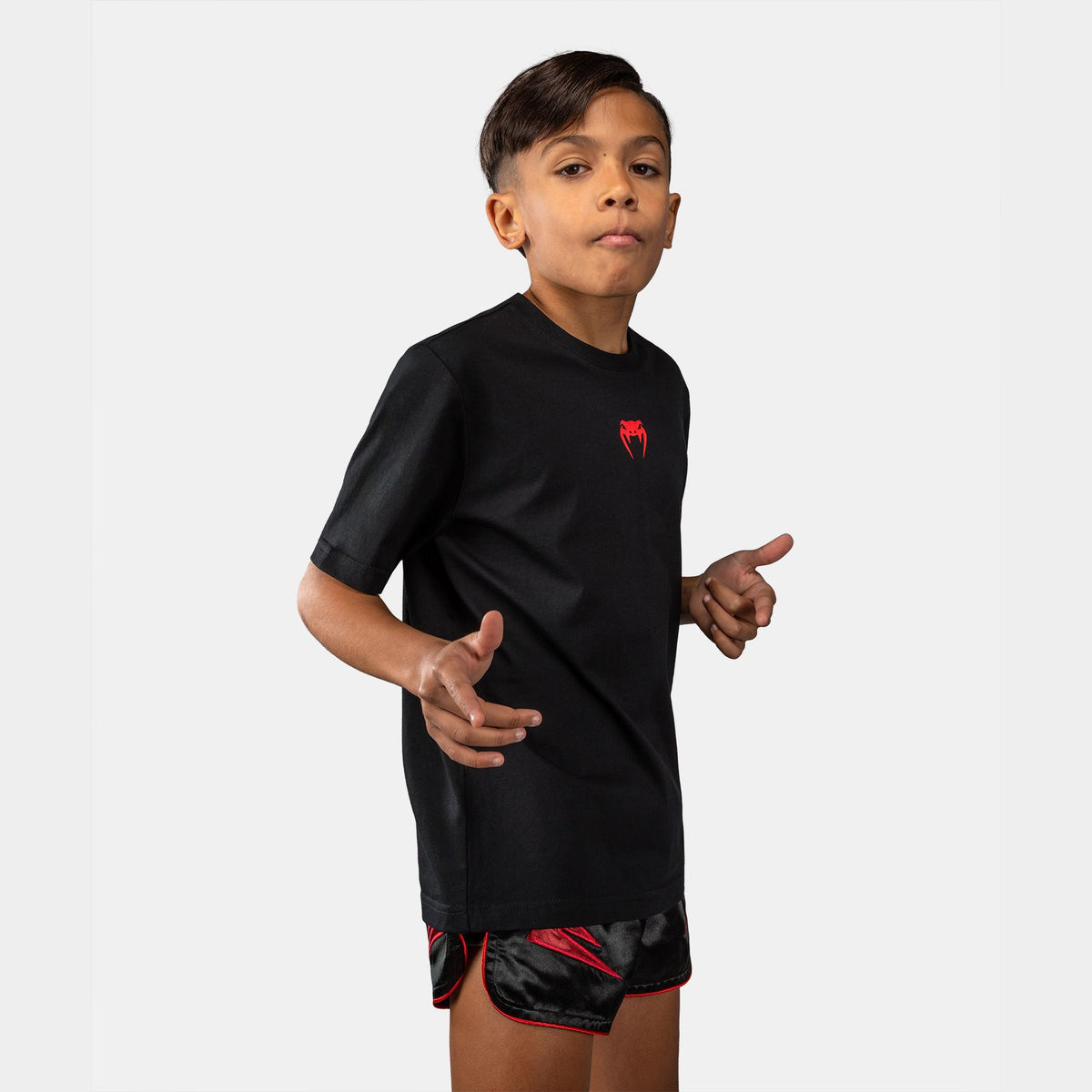 Venum Attack Kids Cotton T–Shirt Black/Red - The Fight Club