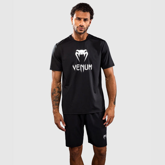Venum Classic Dry Tech T-Shirt Black/Silver - The Fight Club