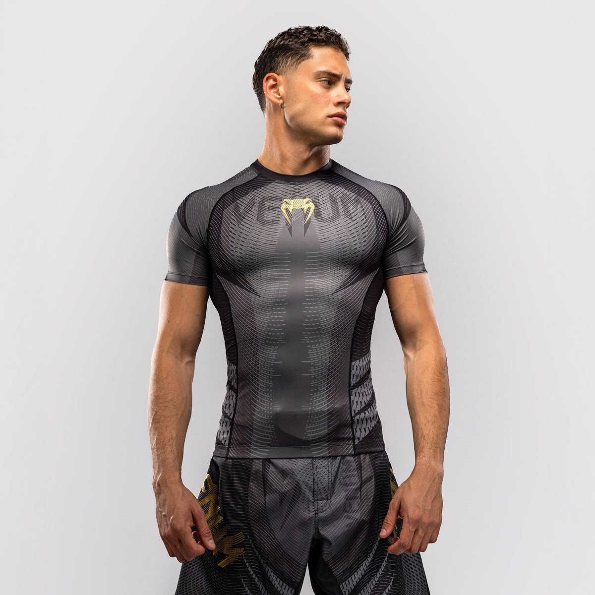 Venum Galactic 3.0 Short Sleeve Rash Guard Black/Gold - The Fight Club