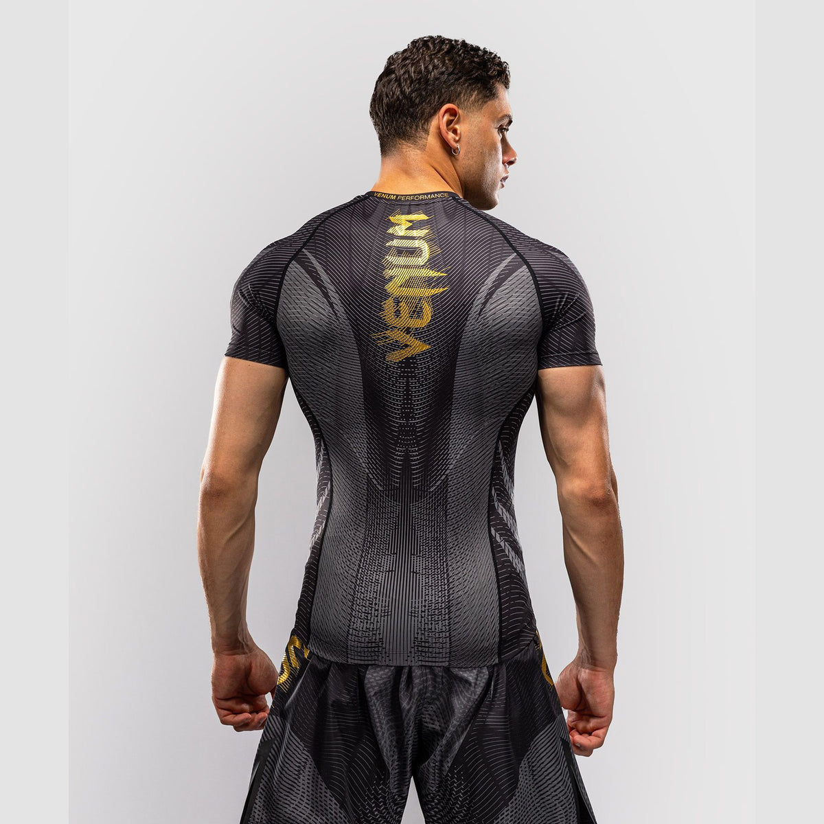 Venum Galactic 3.0 Short Sleeve Rash Guard Black/Gold - The Fight Club