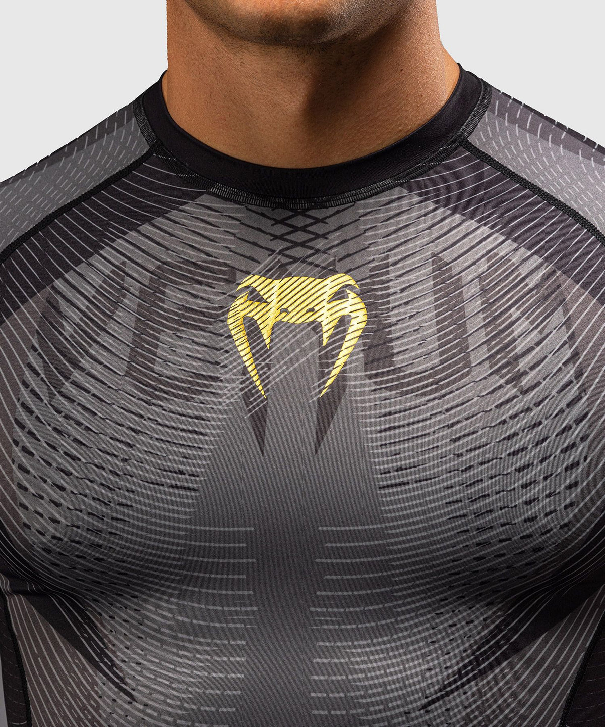 Venum Galactic 3.0 Short Sleeve Rash Guard Black/Gold - The Fight Club