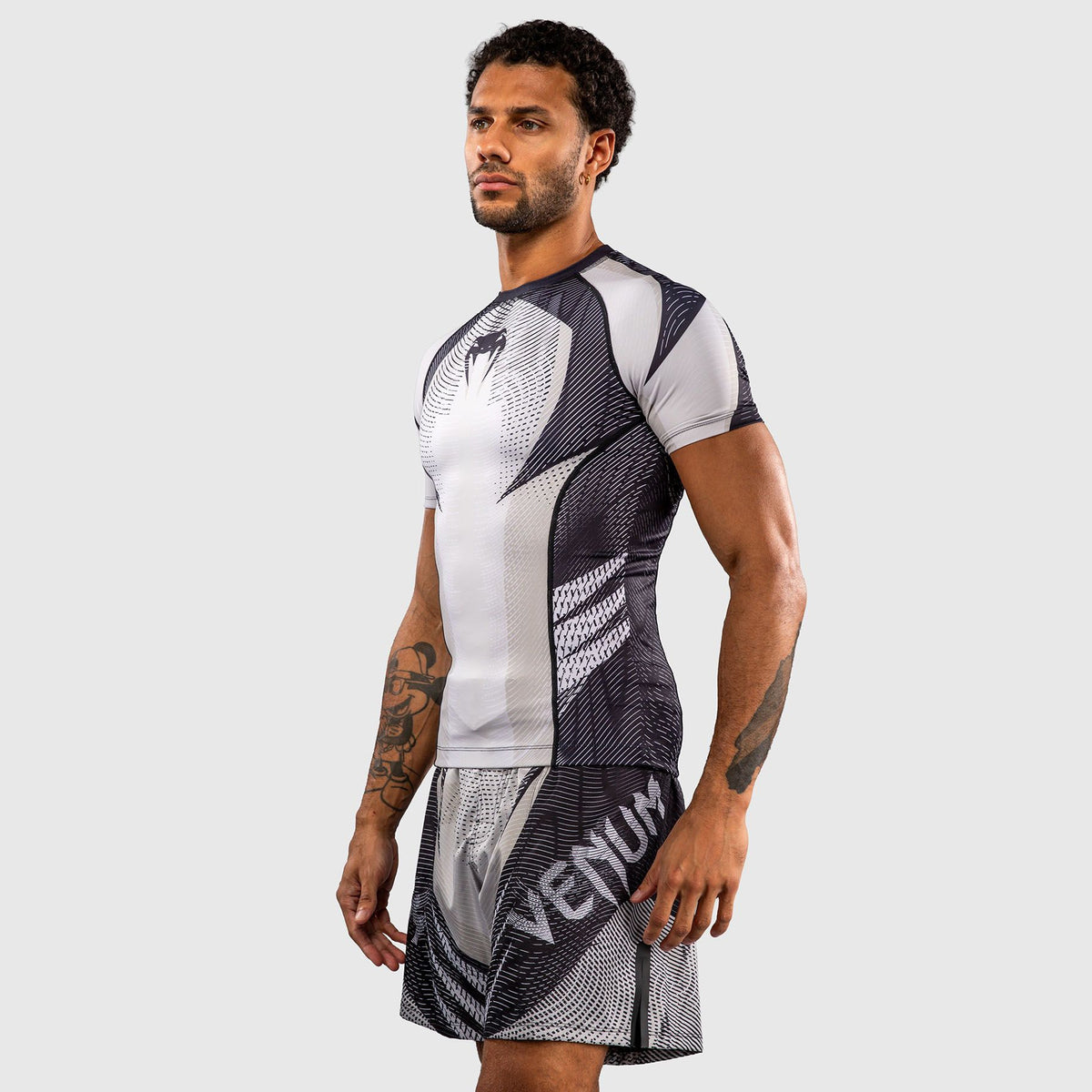 Venum Galactic 3.0 Short Sleeve Rash Guard Off-White/Black - The Fight Club