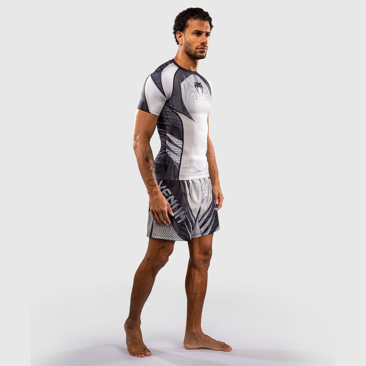 Venum Galactic 3.0 Short Sleeve Rash Guard Off-White/Black - The Fight Club