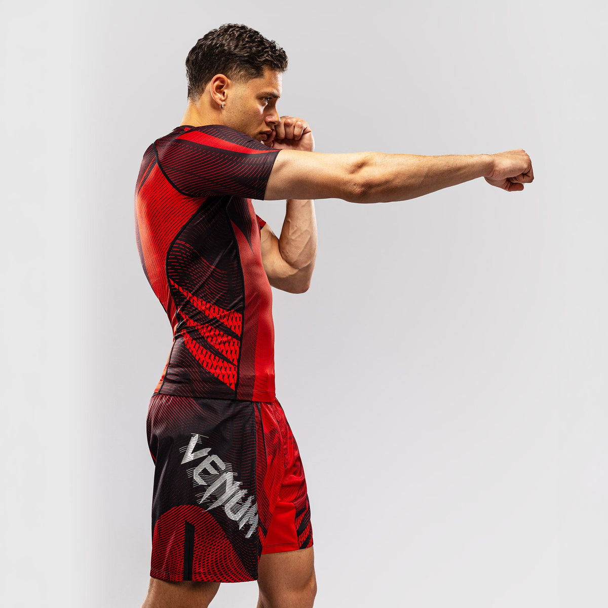 Venum Galactic 3.0 Short Sleeve Rash Guard Red/Silver - The Fight Club